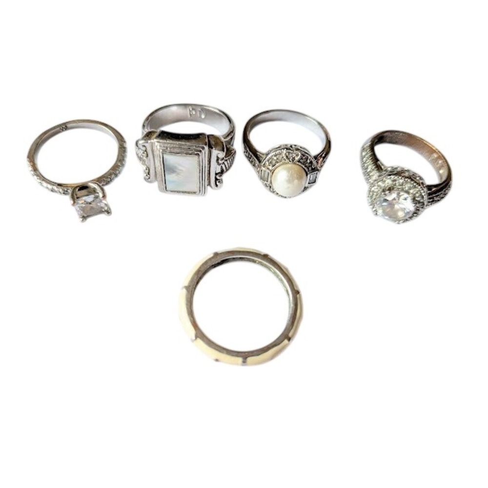 Lot of 5 Premier Designs Ring Women 6.5 Stacking Classic Boho Eclectic Vtg Style